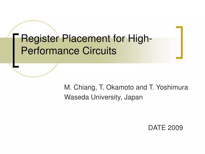 register placement for high performance circuits
