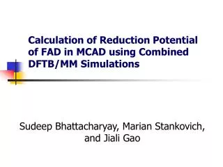 Calculation of Reduction Potential of FAD in MCAD using Combined DFTB/MM Simulations