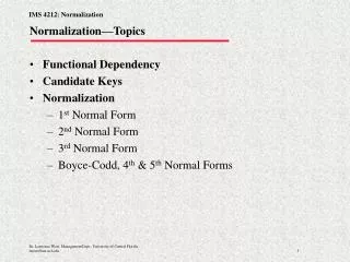 normalization topics