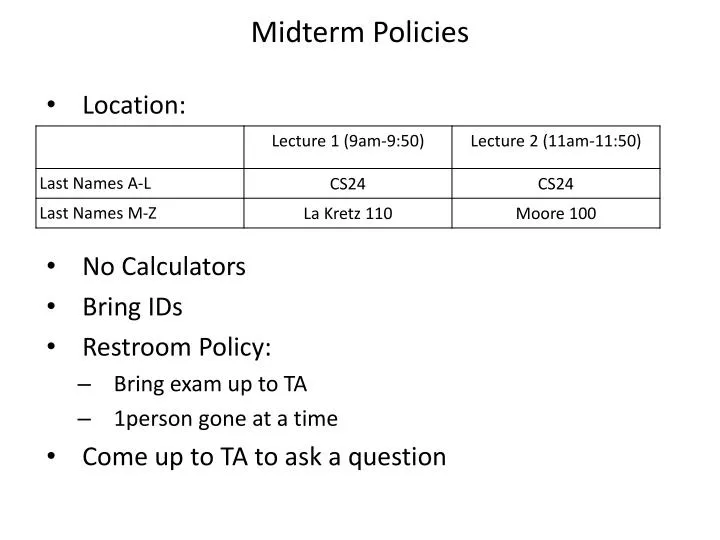 midterm policies
