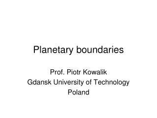 Planetary boundaries
