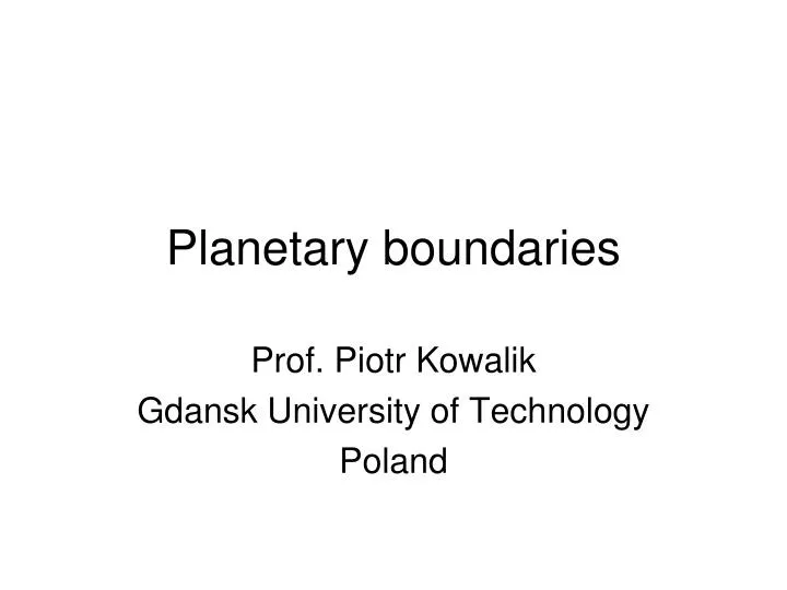 planetary boundaries