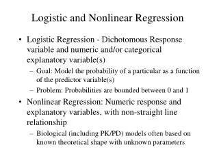 Logistic and Nonlinear Regression