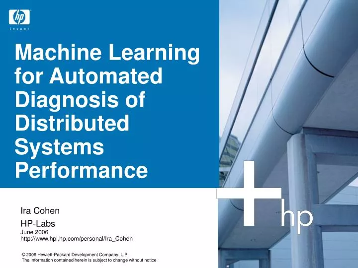 machine learning for automated diagnosis of distributed systems performance