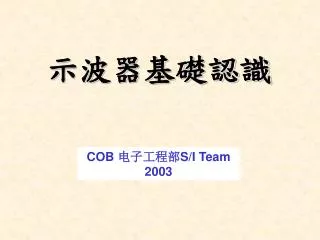 COB ????? S/I Team 2003