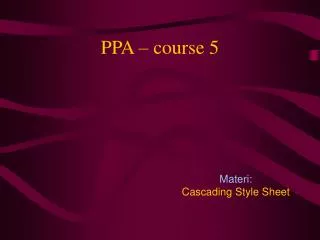 ppa course 5