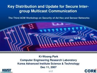 Key Distribution and Update for Secure Inter-group Multicast Communication