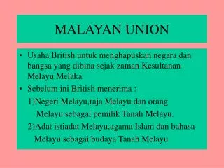 malayan union