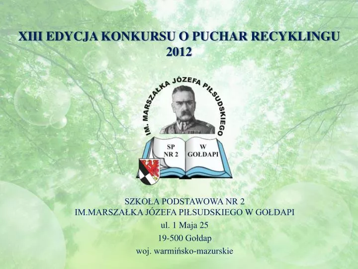 xiii edycja konkursu o puchar recyklingu 2012