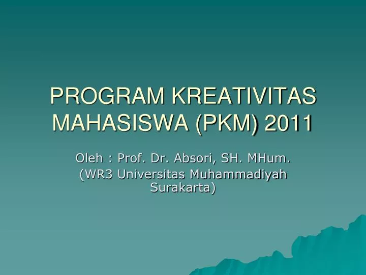 program kreativitas mahasiswa pkm 2011