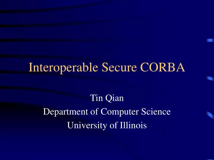 interoperable secure corba