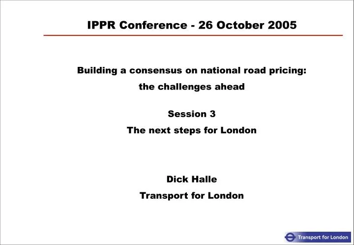 ippr conference 26 october 2005