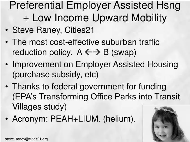 preferential employer assisted hsng low income upward mobility