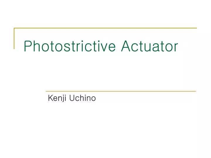 photostrictive actuator