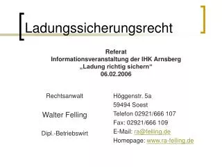 ladungssicherungsrecht