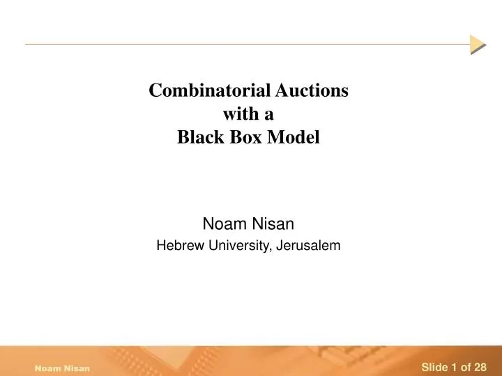 combinatorial auctions with a black box model