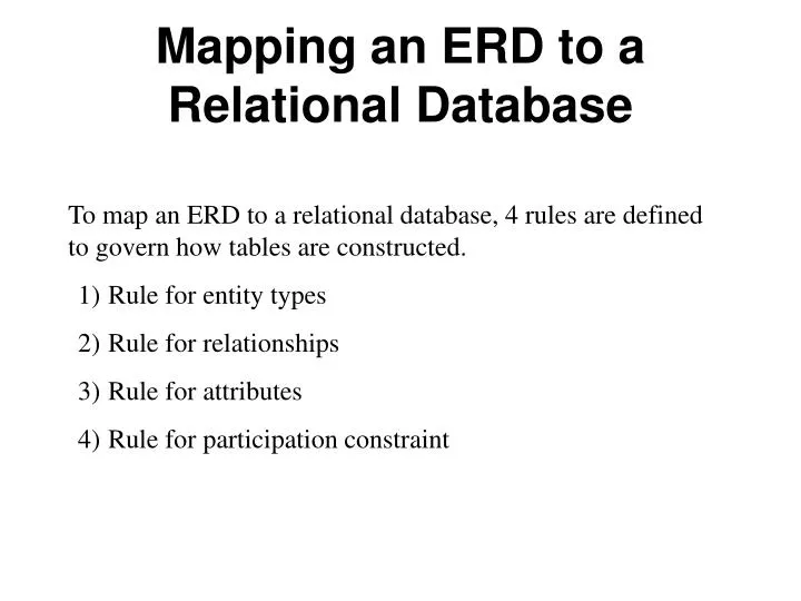 mapping an erd to a relational database