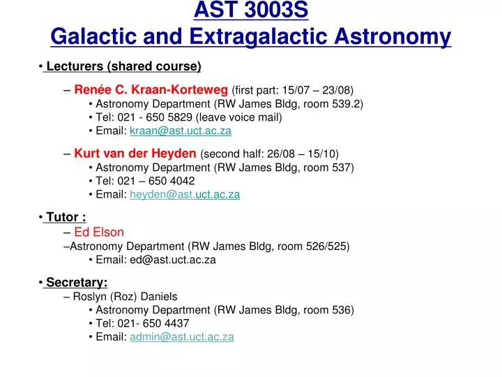 ast 3003s galactic and extragalactic astronomy
