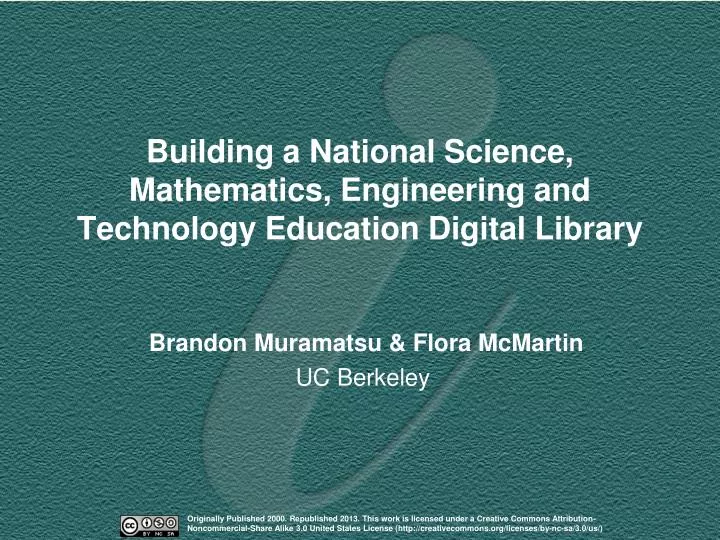 building a national science mathematics engineering and technology education digital library