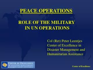 PEACE OPERATIONS