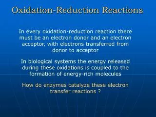 Oxidation-Reduction Reactions