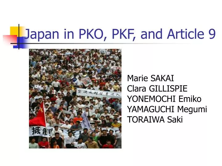 japan in pko pkf and article 9
