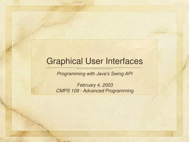 graphical user interfaces
