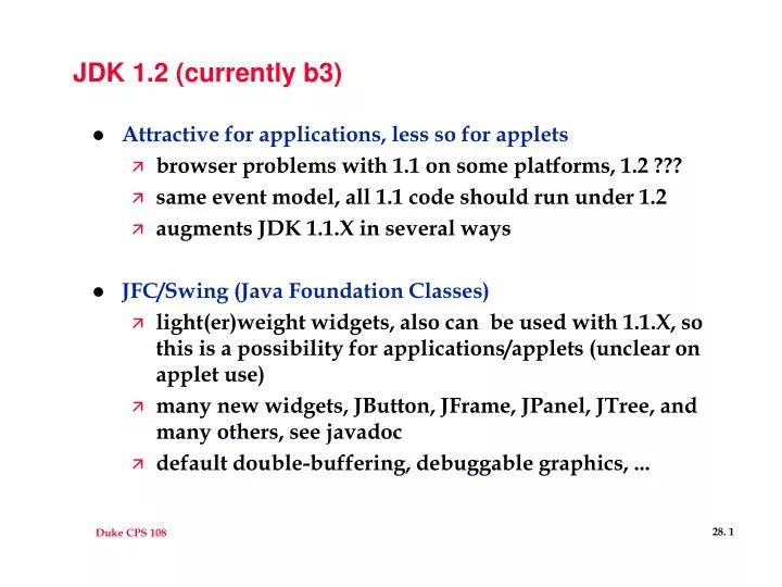 jdk 1 2 currently b3