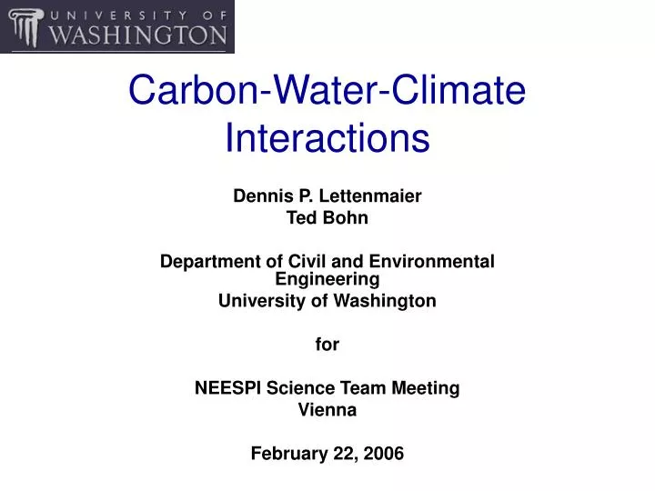 carbon water climate interactions