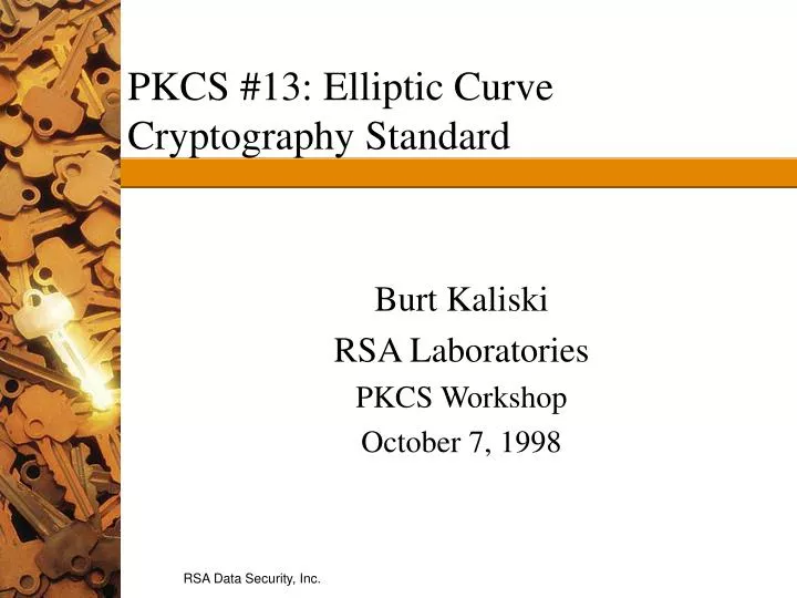pkcs 13 elliptic curve cryptography standard