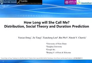 How Long will She Call Me? Distribution, Social Theory and Duration Prediction