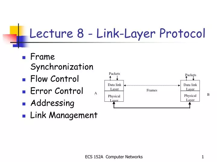 lecture 8 link layer protocol