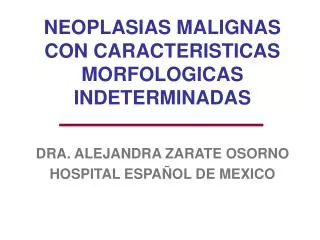 neoplasias malignas con caracteristicas morfologicas indeterminadas