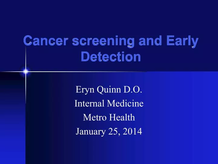 cancer screening and early detection