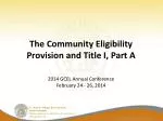 The Community Eligibility Provision and Title I, Part A
