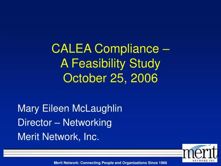 calea compliance a feasibility study october 25 2006