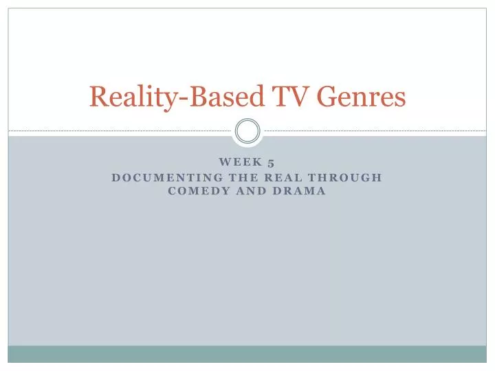reality based tv genres