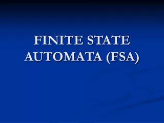 finite state automata fsa