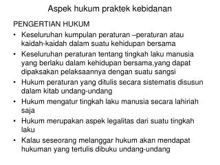 aspek hukum praktek kebidanan