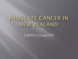 Prostate cancer in new zealand