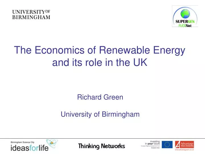 the economics of renewable energy and its role in the uk
