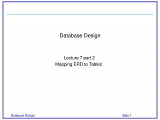 Database Design Lecture 7 part 2 Mapping ERD to Tables