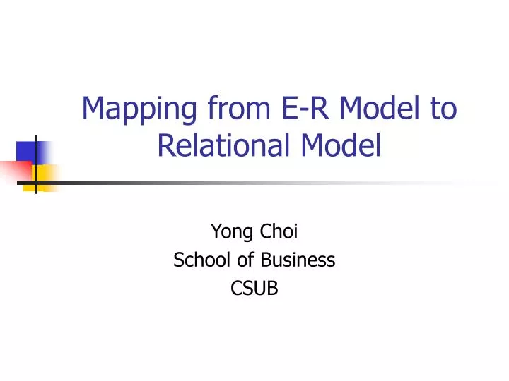 mapping from e r model to relational model