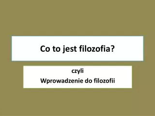 co to jest filozofia