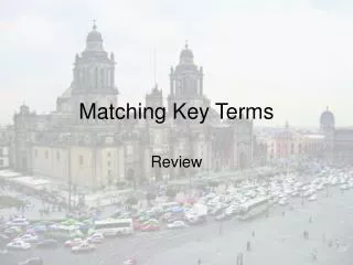 Matching Key Terms