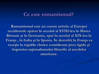 Ce este romantismul?