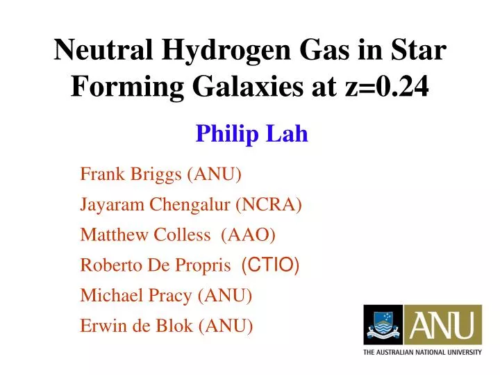 neutral hydrogen gas in star forming galaxies at z 0 24