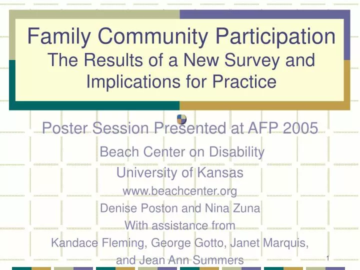family community participation the results of a new survey and implications for practice