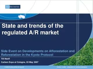 State and trends of the regulated A/R market