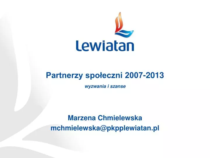partnerzy spo eczni 2007 2013 wyzwania i szanse